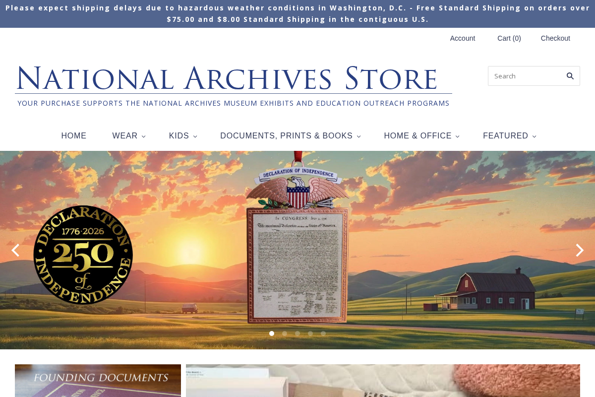 Nationalarchivesstore homepage screenshot