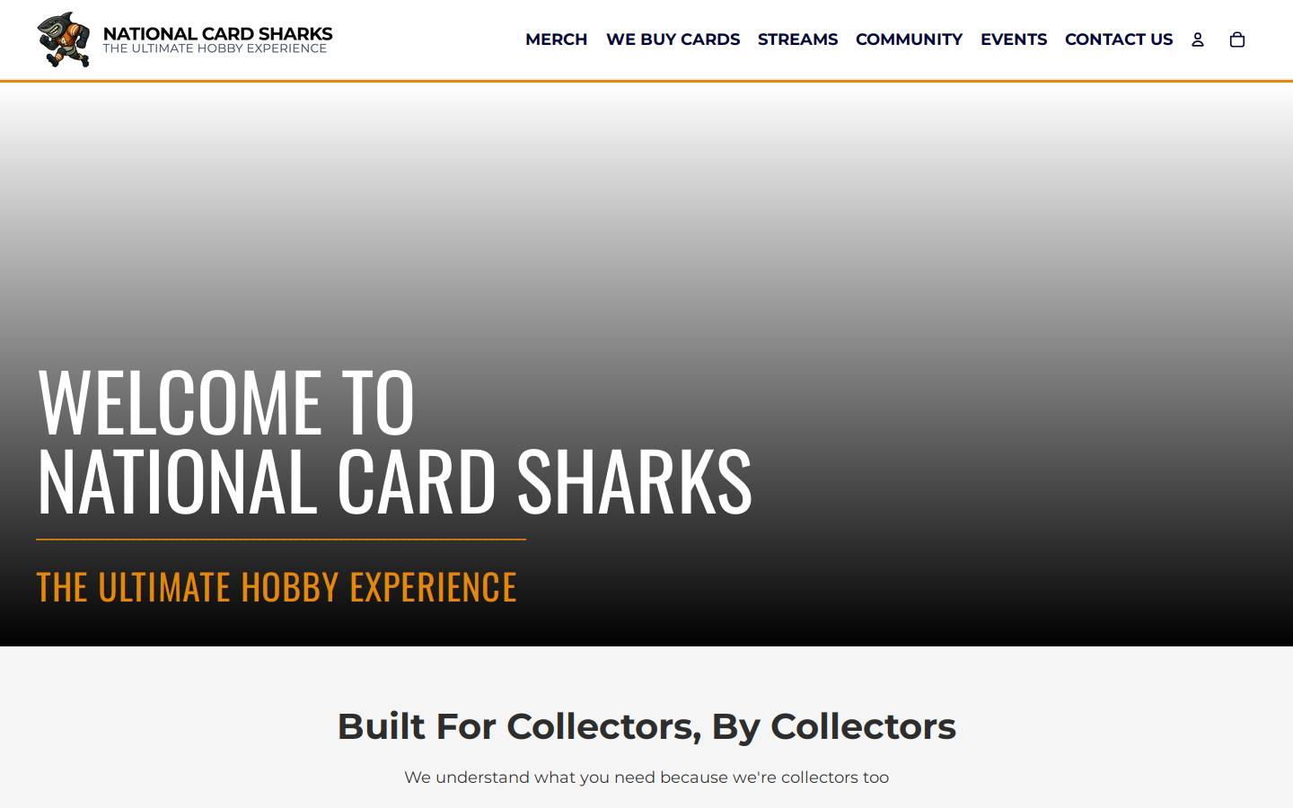 Nationalcardsharks homepage screenshot