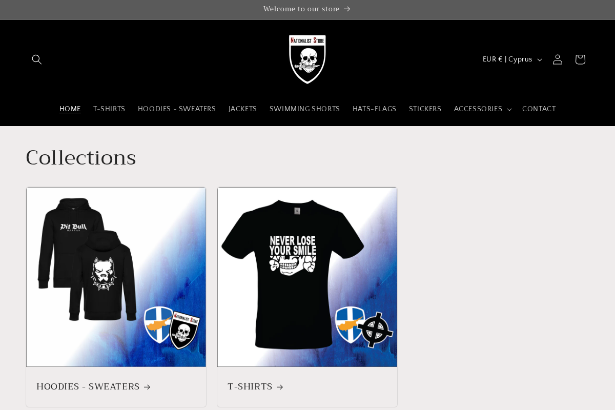 Nationalist Store homepage screenshot