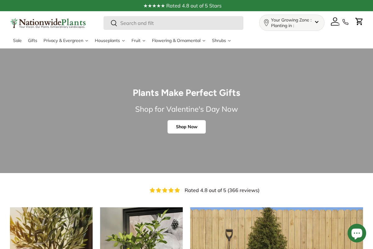 NationwidePlants.com homepage screenshot