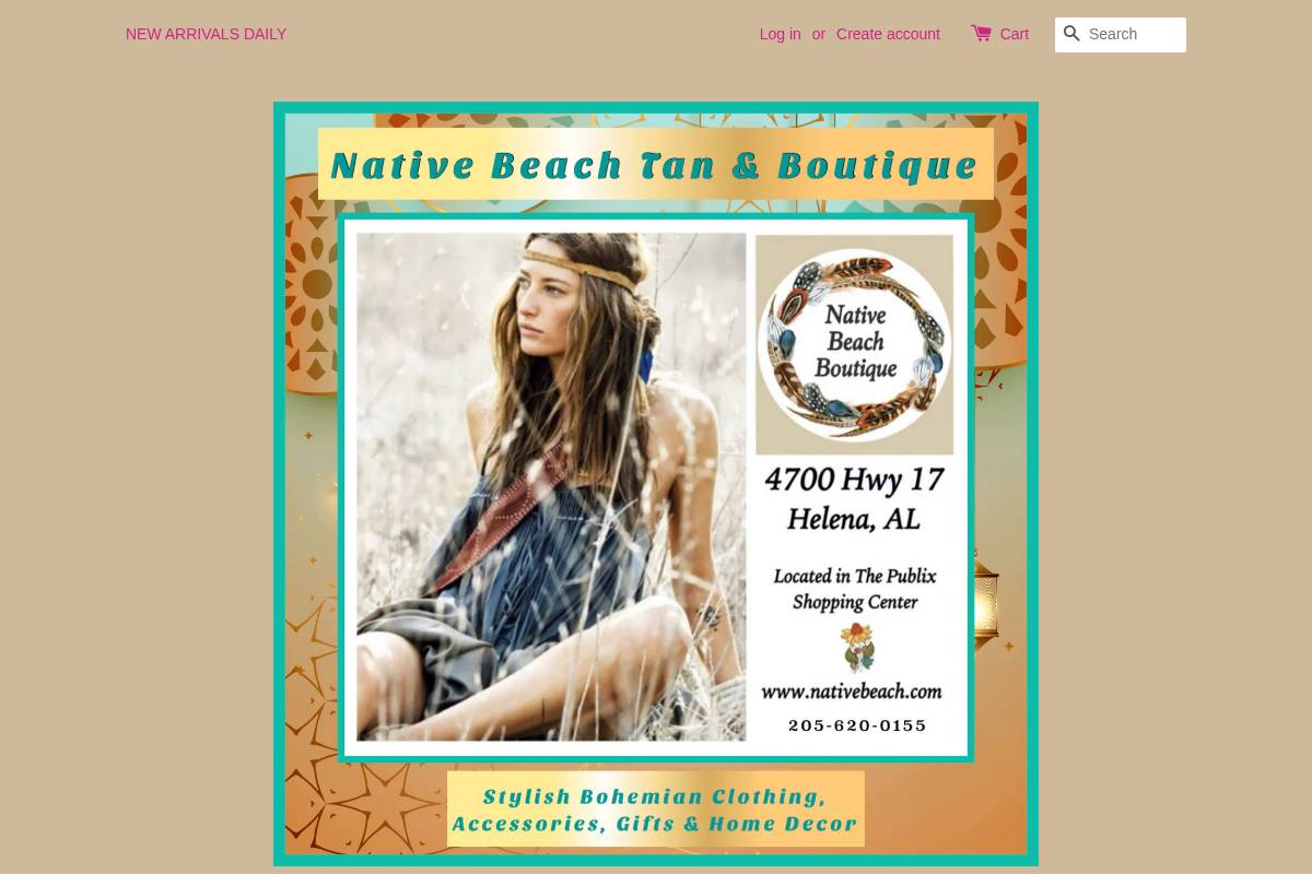 nativebeach.com homepage screenshot