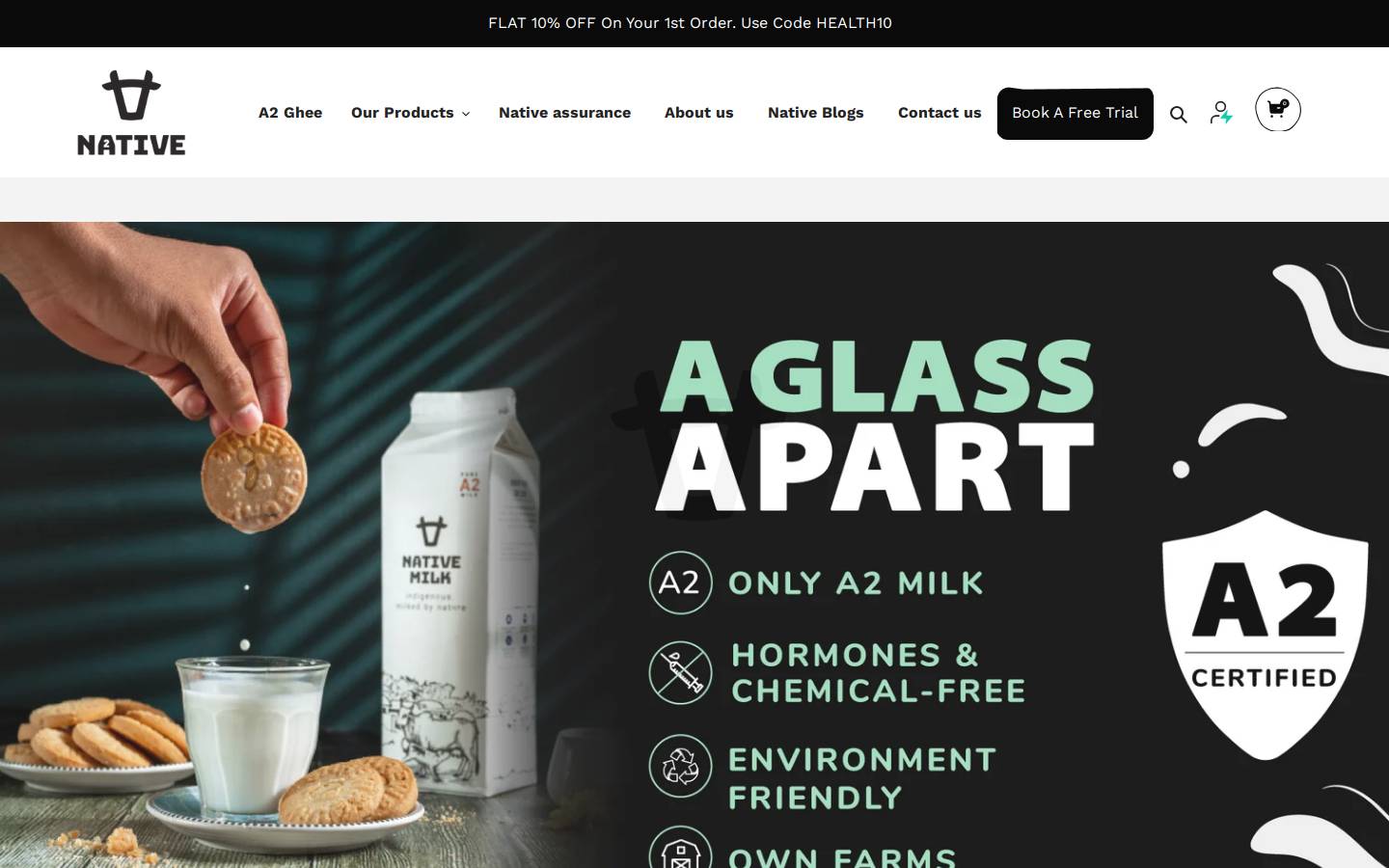 nativemilk.co.in homepage screenshot