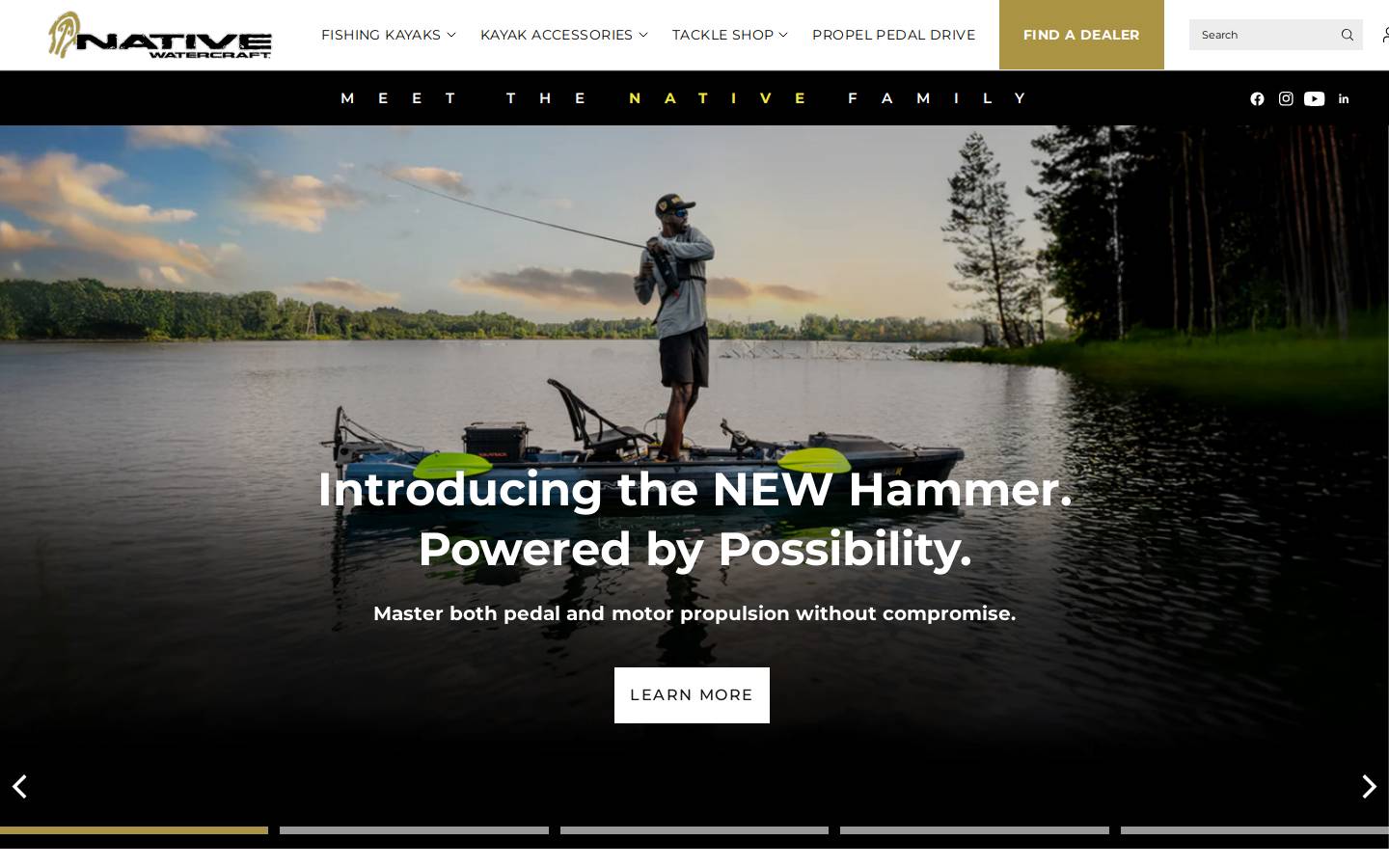 Native Watercraft homepage screenshot