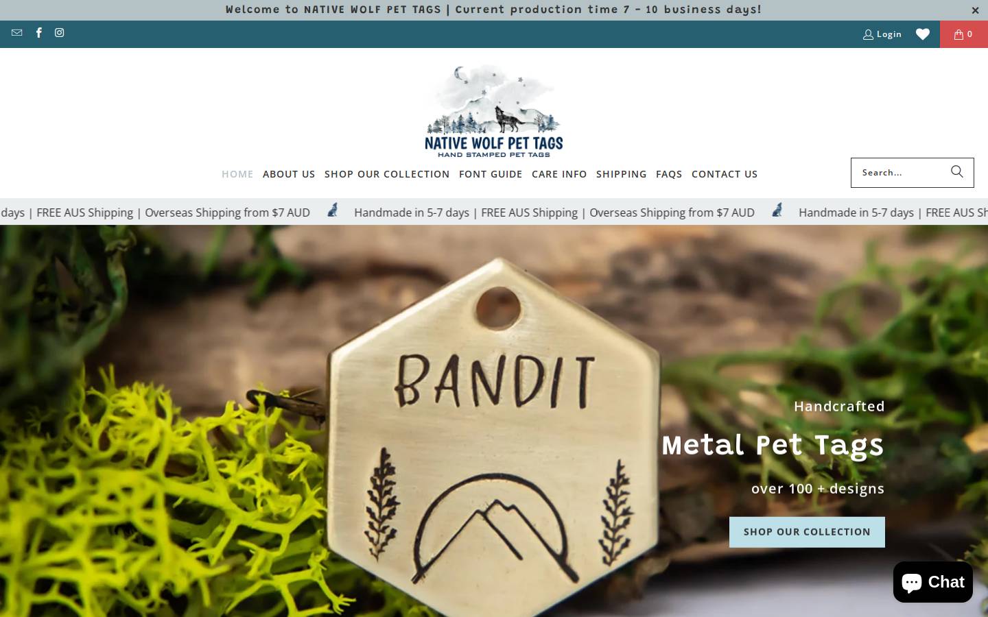 nativewolfdogtag.com homepage screenshot