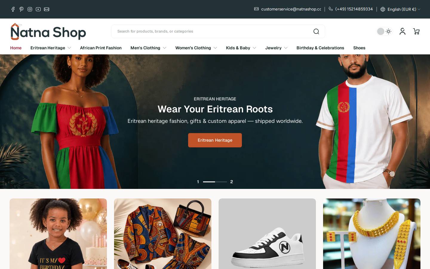 Natnashop homepage screenshot
