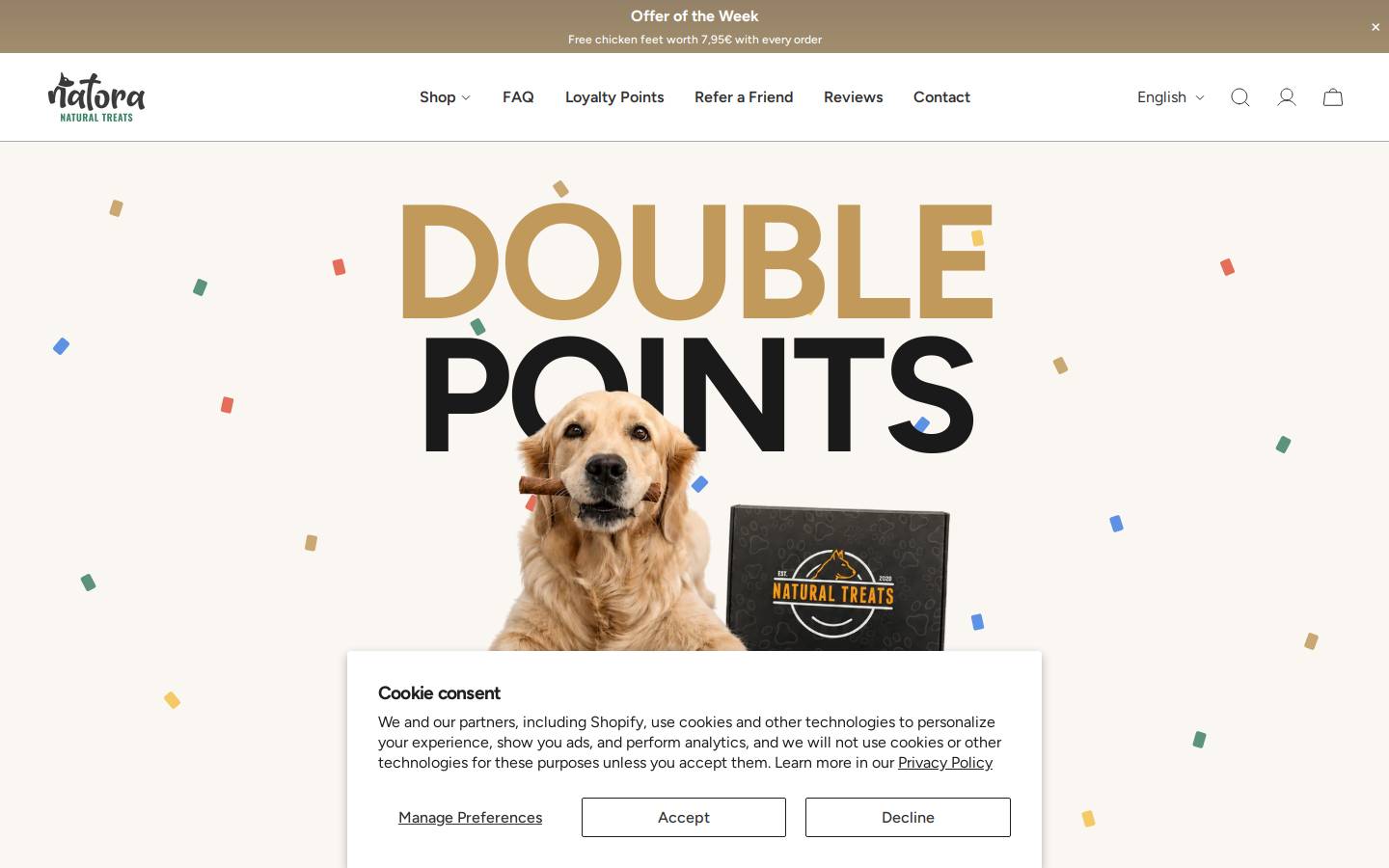 Natora homepage screenshot