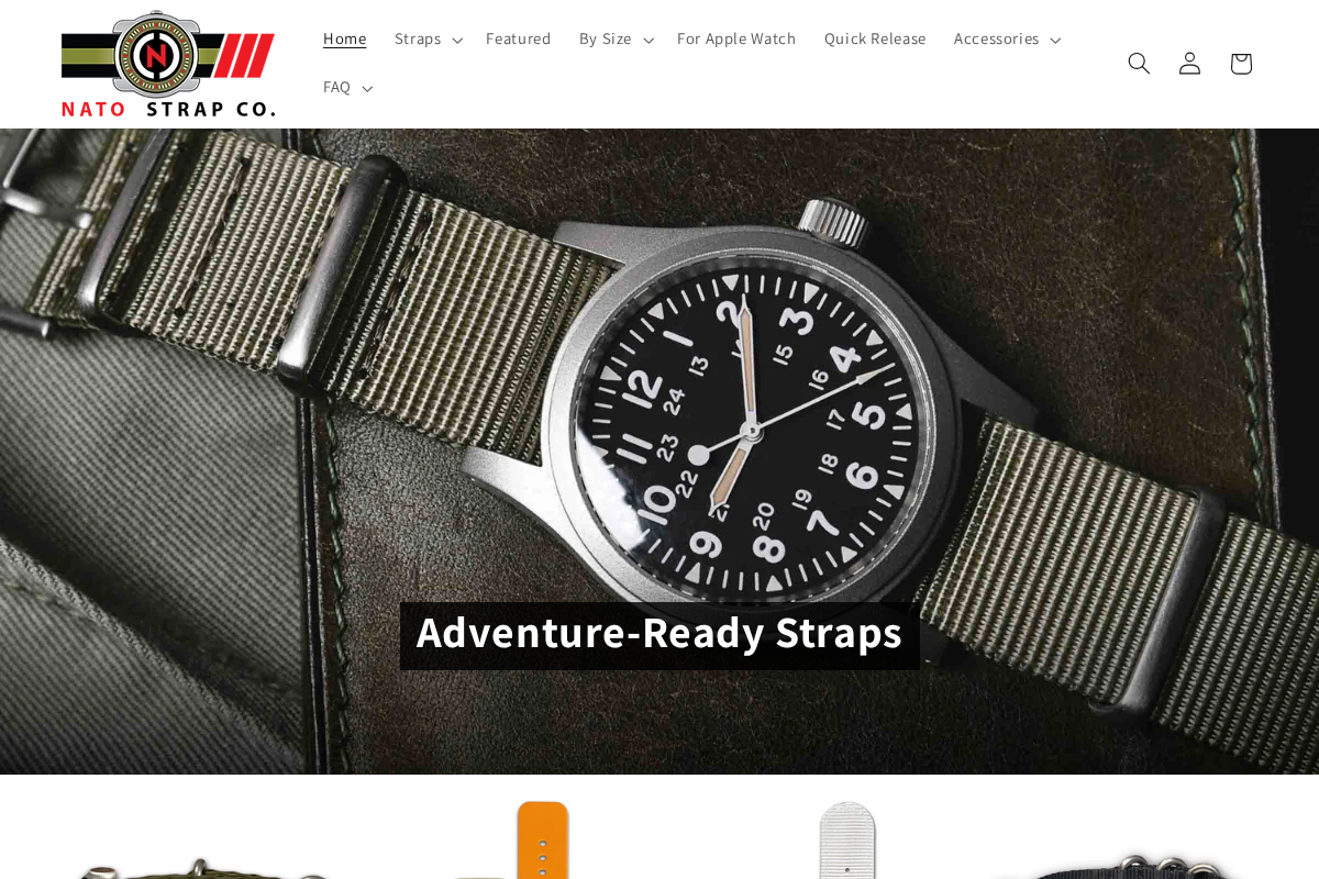 NATO Strap Co. homepage screenshot