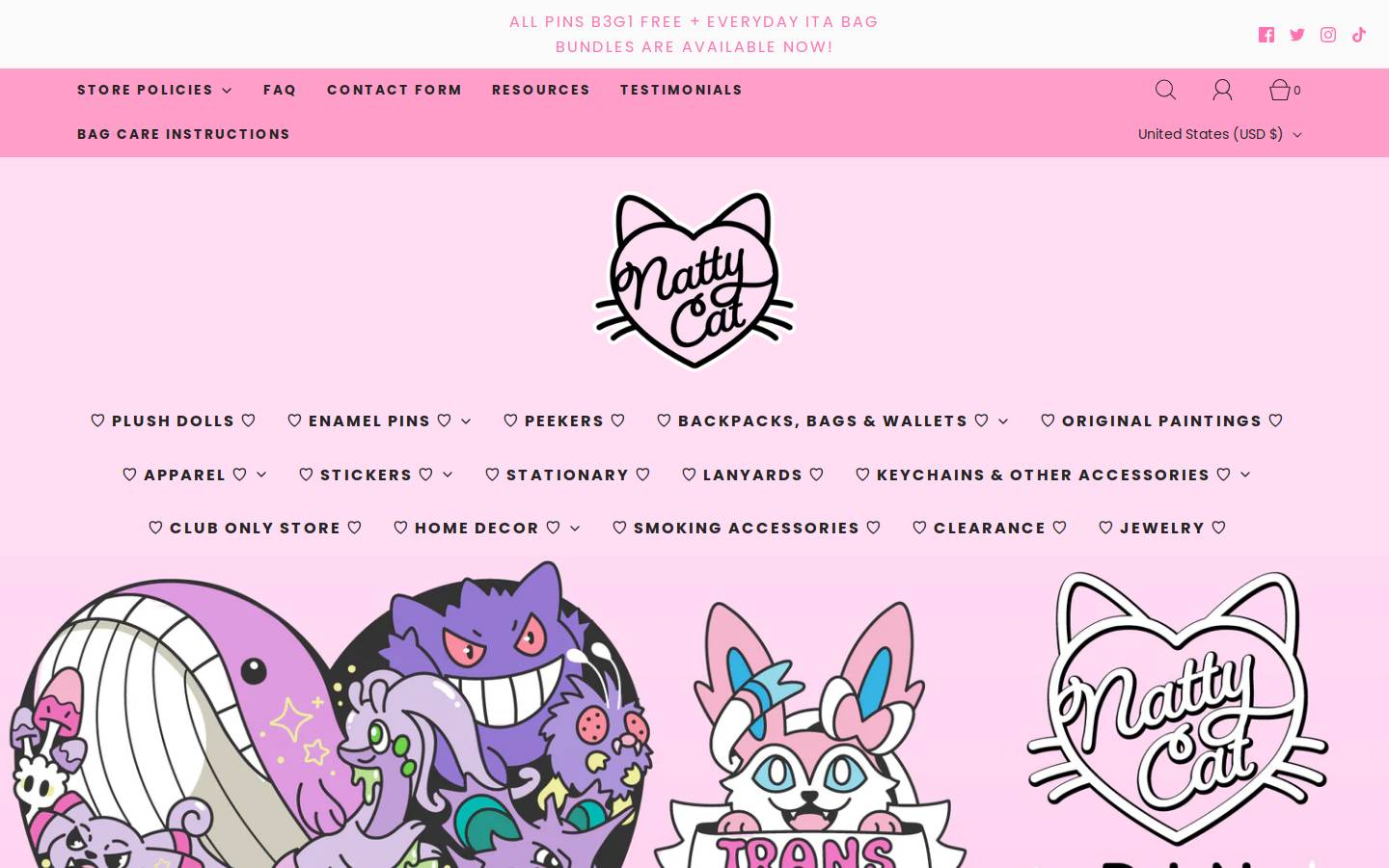 NattyCat homepage screenshot