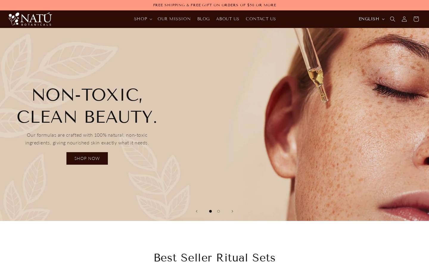 natubotanicals.com homepage screenshot