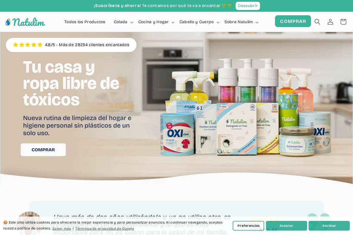 Natulim homepage screenshot