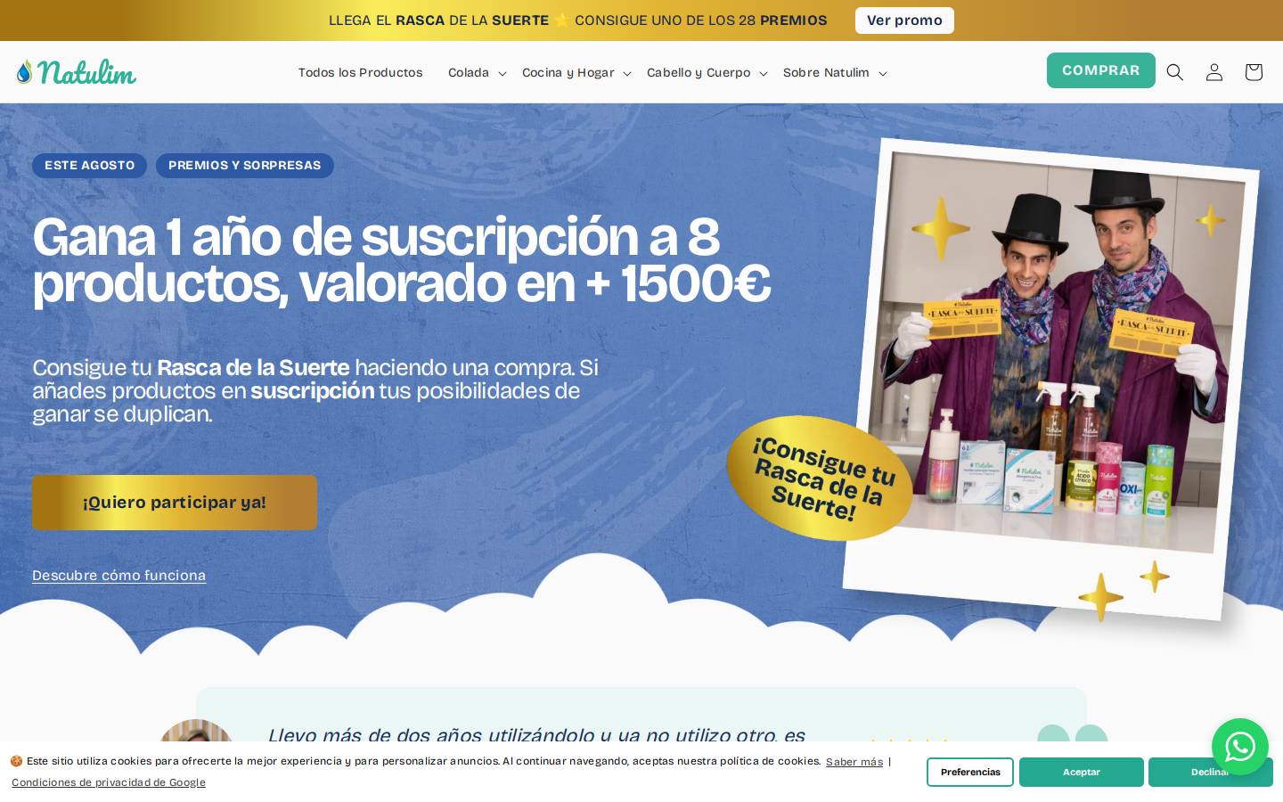 Natulim homepage screenshot