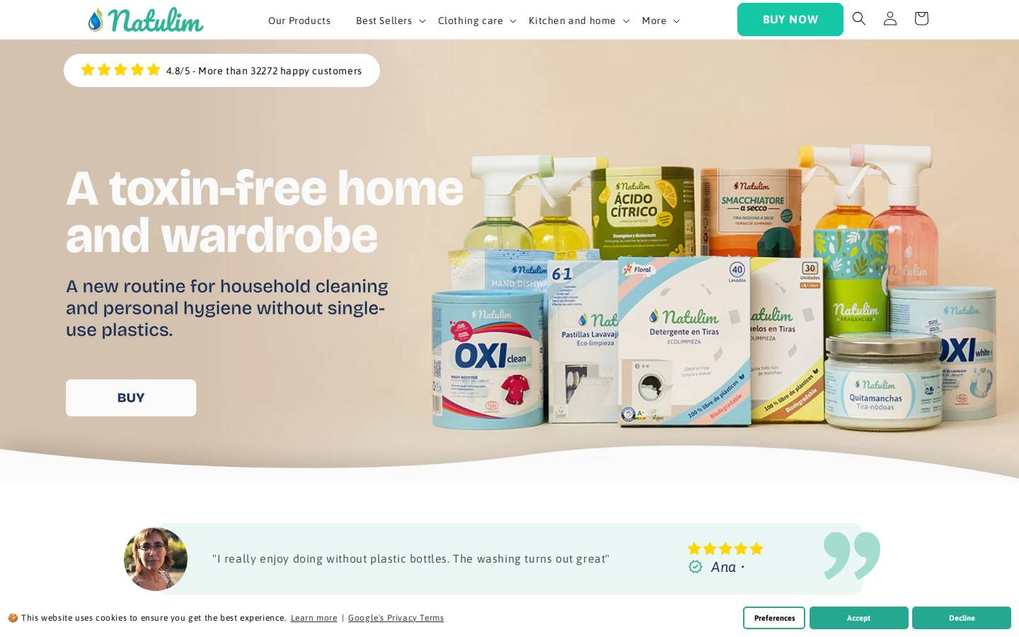 Natulim homepage screenshot