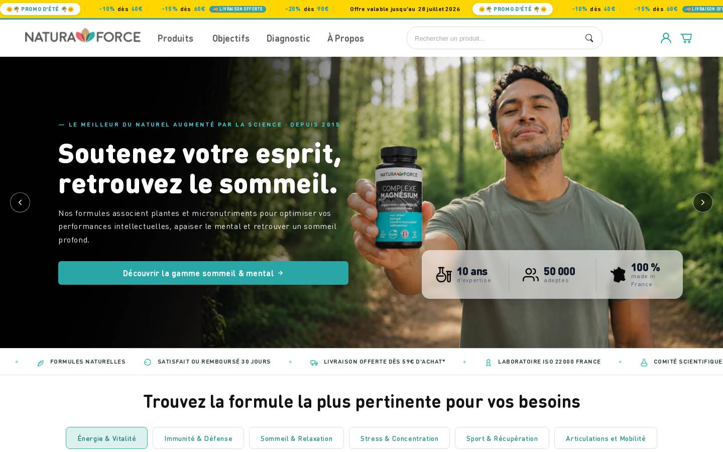 naturaforce.com homepage screenshot