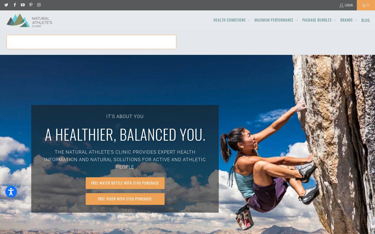 naturalathleteclinic.com homepage screenshot