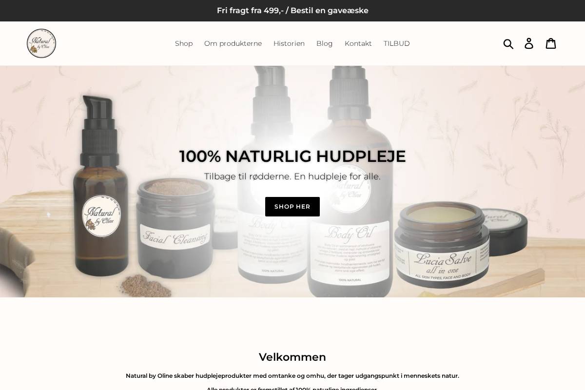 Natural by Oline homepage screenshot
