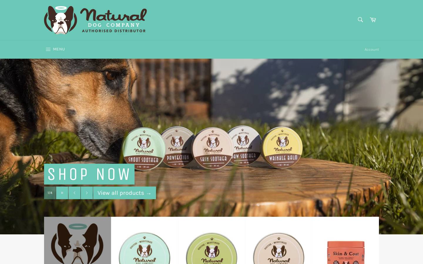 naturaldogcompany.co.uk homepage screenshot