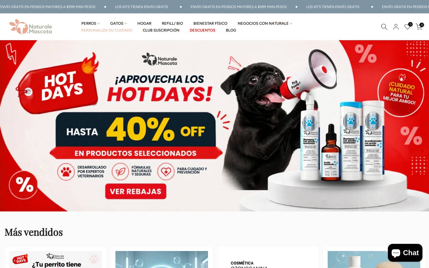 naturalemascota.com homepage screenshot