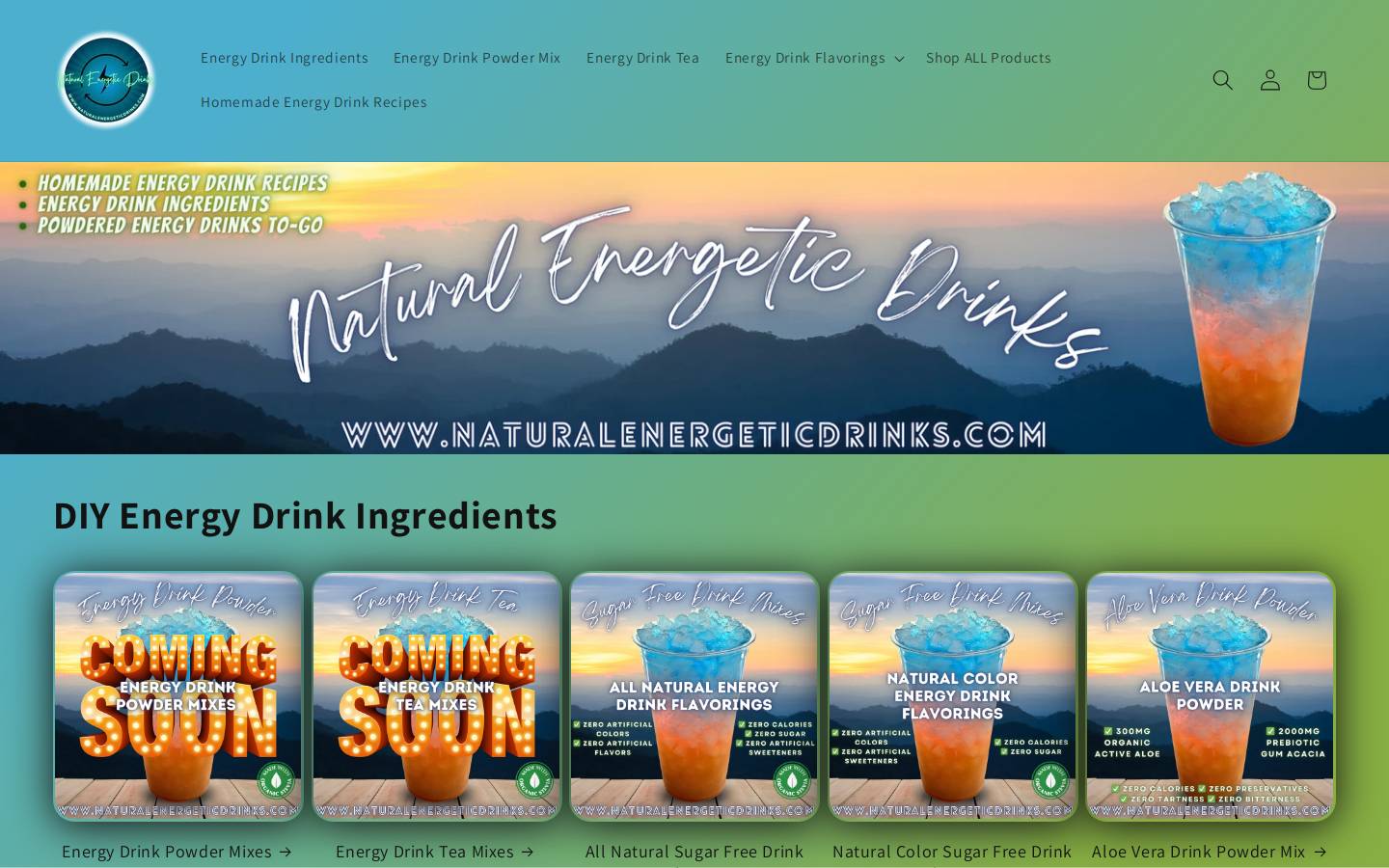 naturalenergeticdrinks.com homepage screenshot