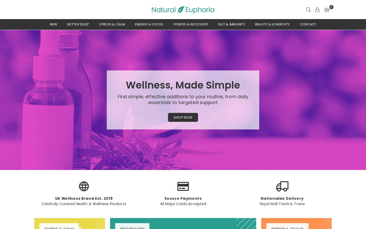 Natural Euphoria homepage screenshot