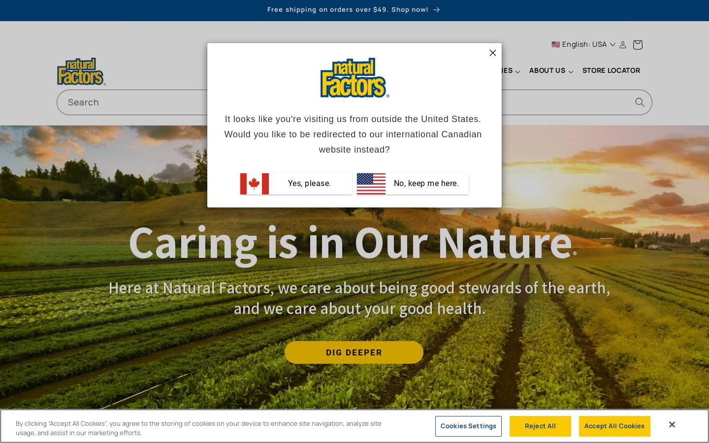 naturalfactors.com homepage screenshot