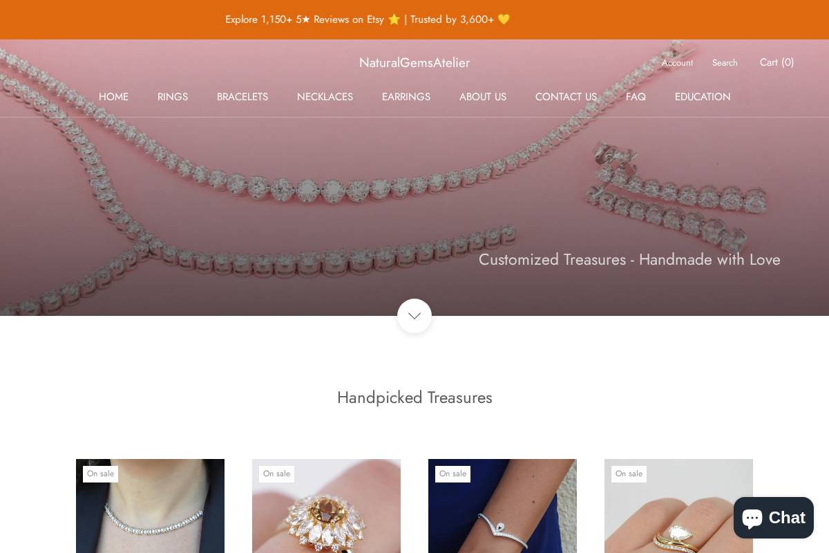 naturalgemsatelier.com homepage screenshot