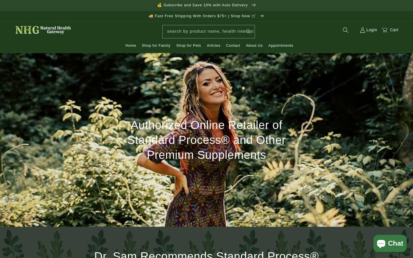 naturalhealthgateway.com homepage screenshot