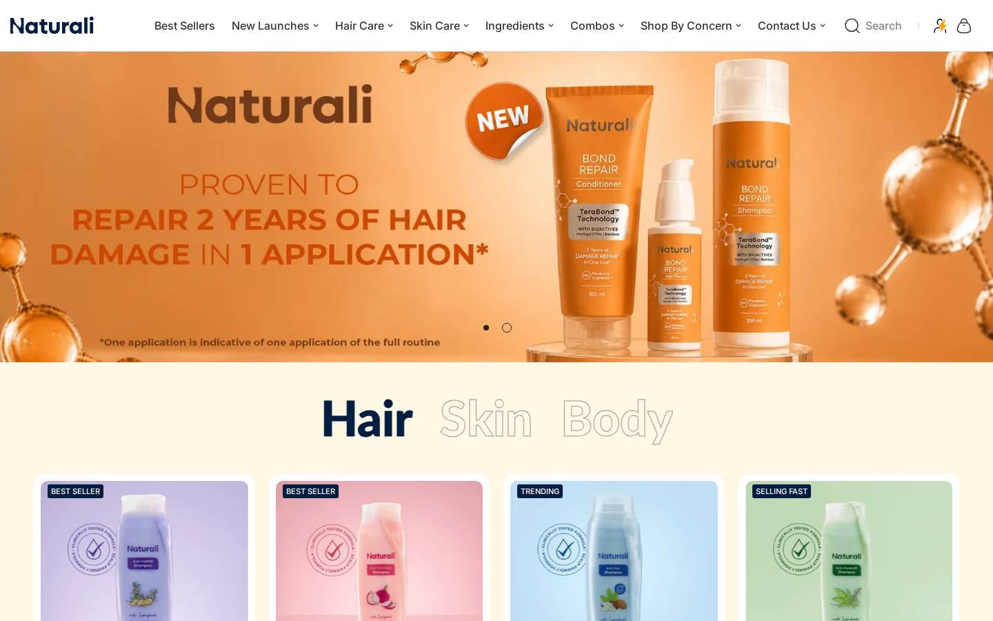naturali.in homepage screenshot