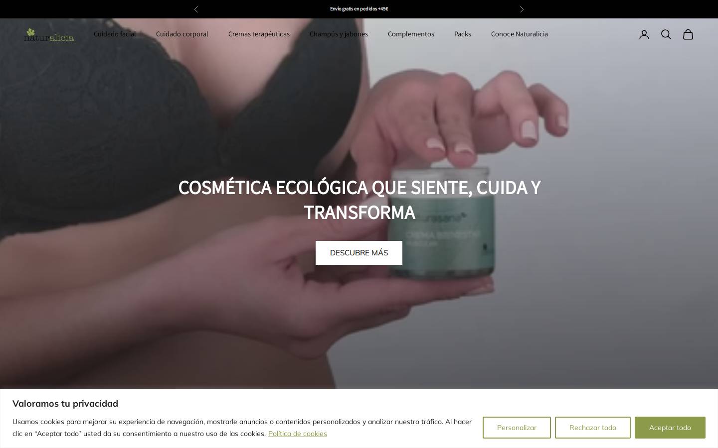 naturalicia.es homepage screenshot