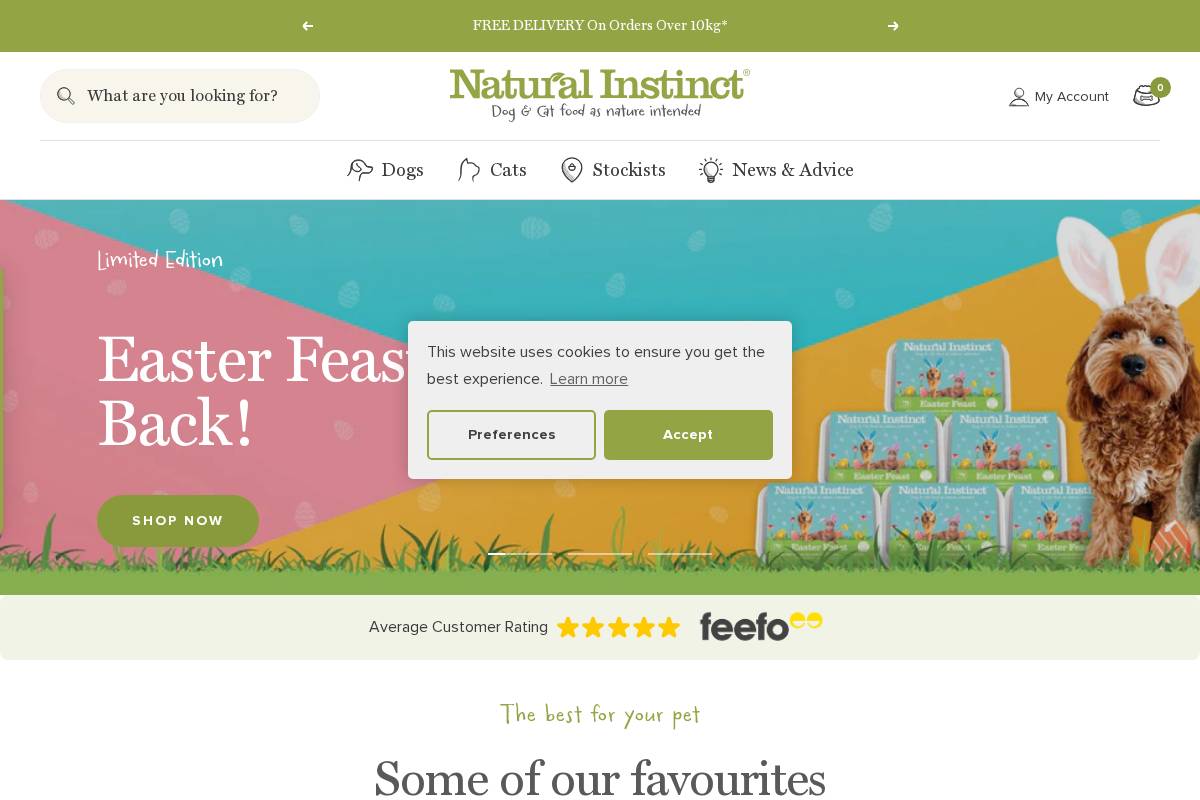 Natural Instinct homepage screenshot