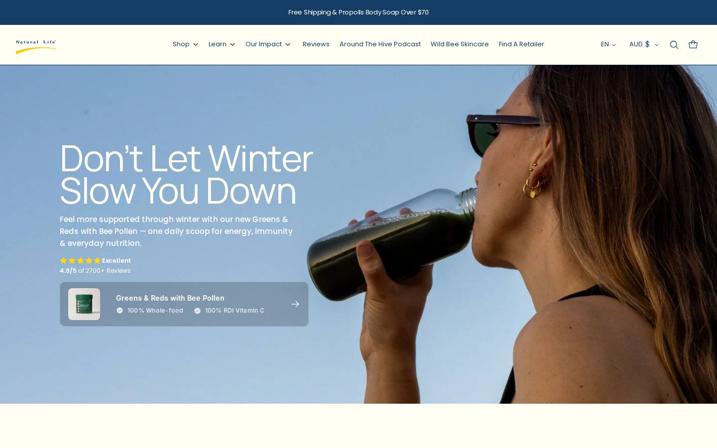 Natural Life homepage screenshot
