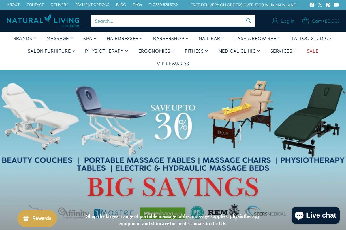 Natural Living homepage screenshot