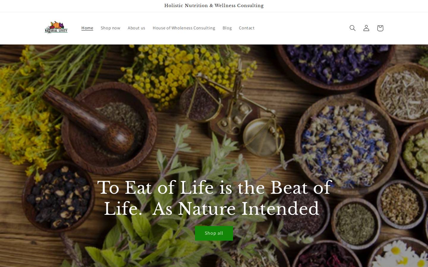 naturallivity7.com homepage screenshot
