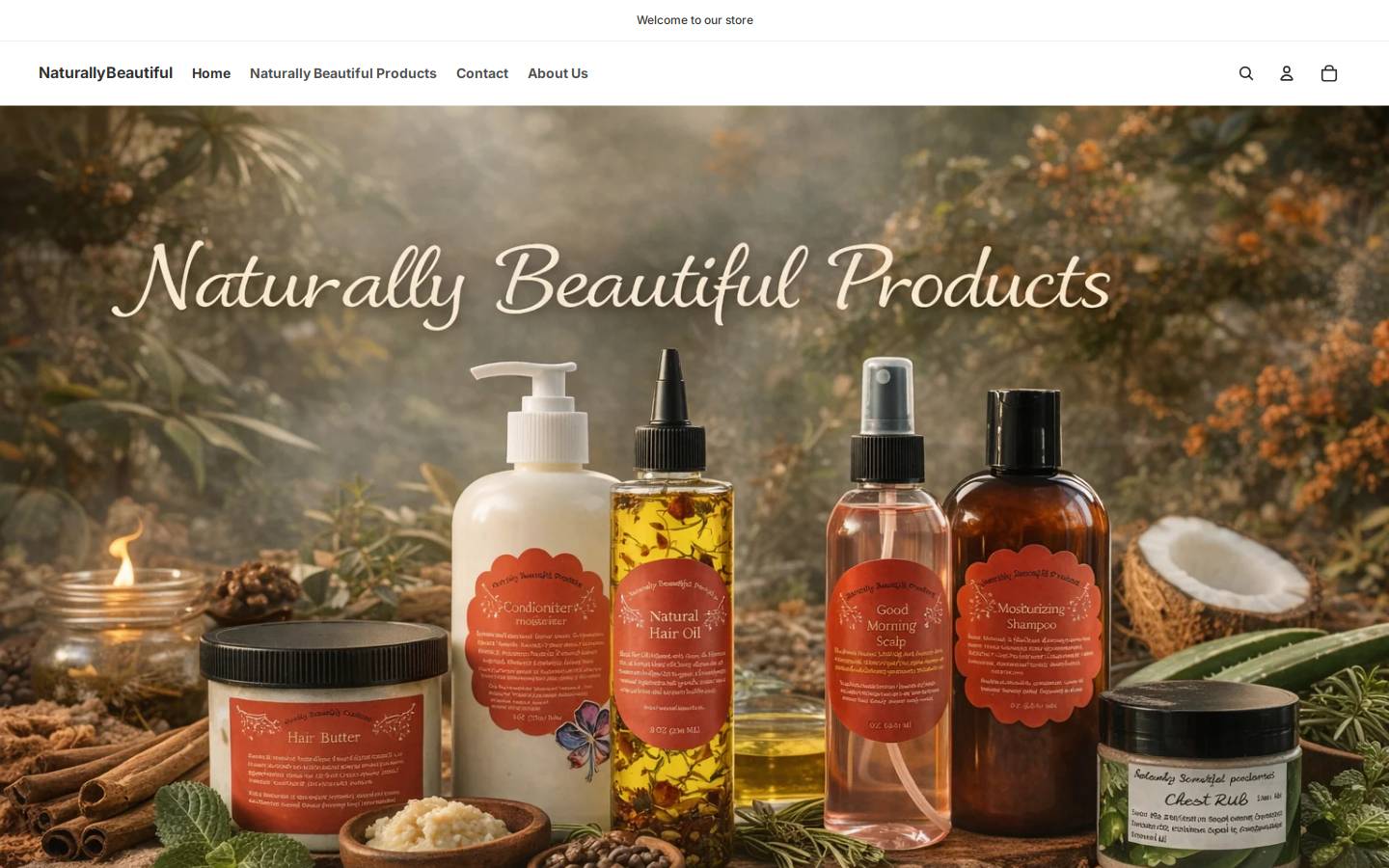 naturallybeautifulco.com homepage screenshot