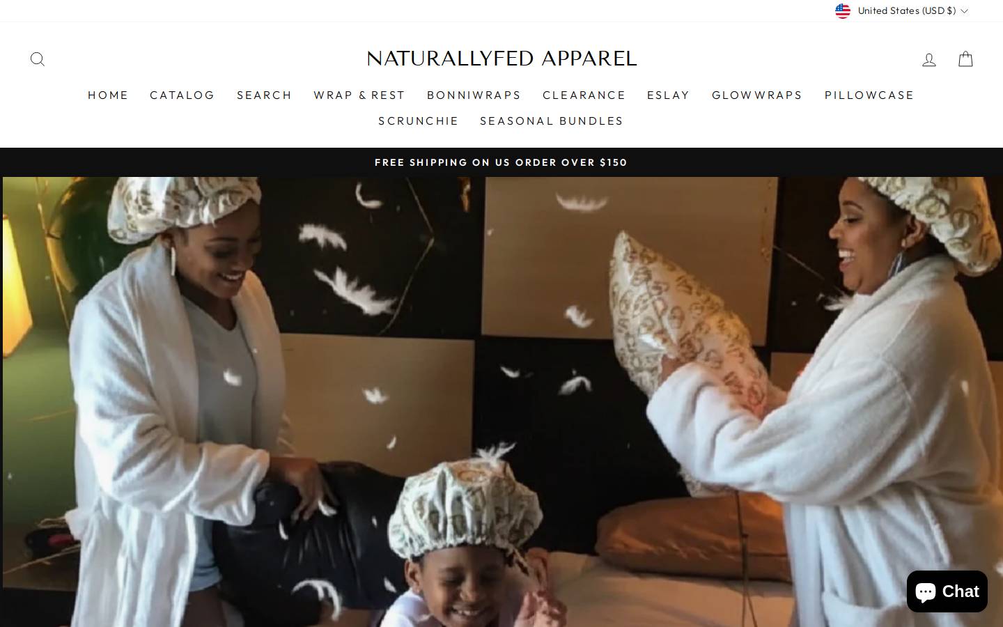 naturallyfedapparel.com homepage screenshot