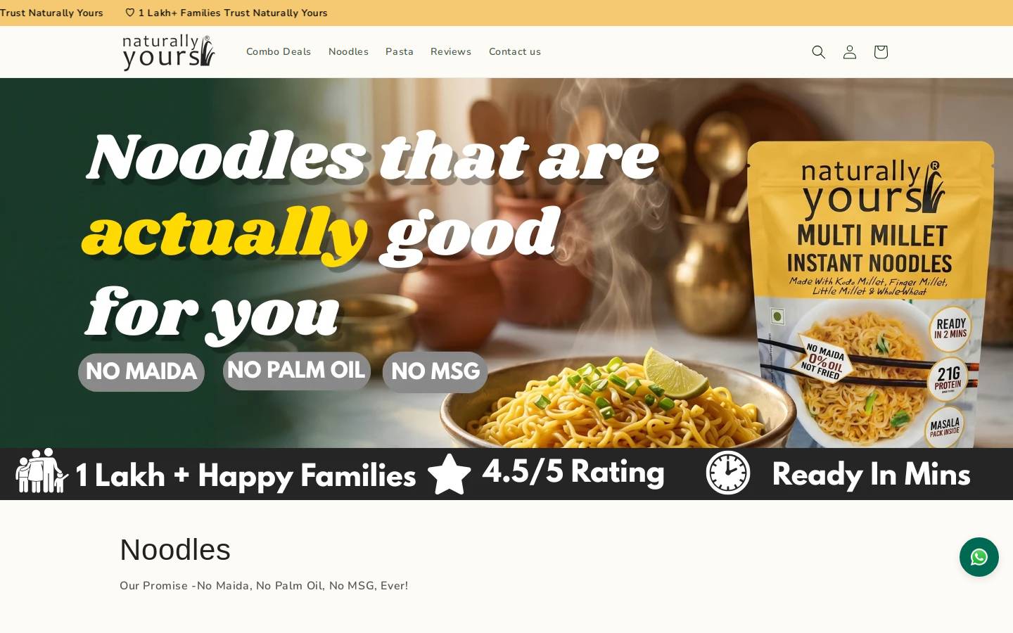 naturallyyours.in homepage screenshot