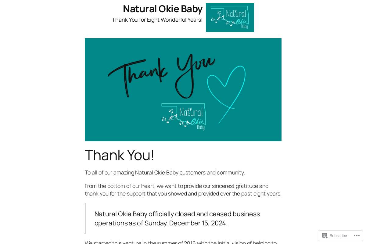 naturalokiebaby.com homepage screenshot