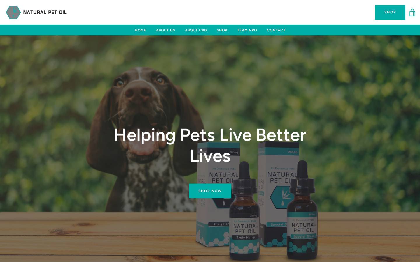 naturalpetoil.com homepage screenshot