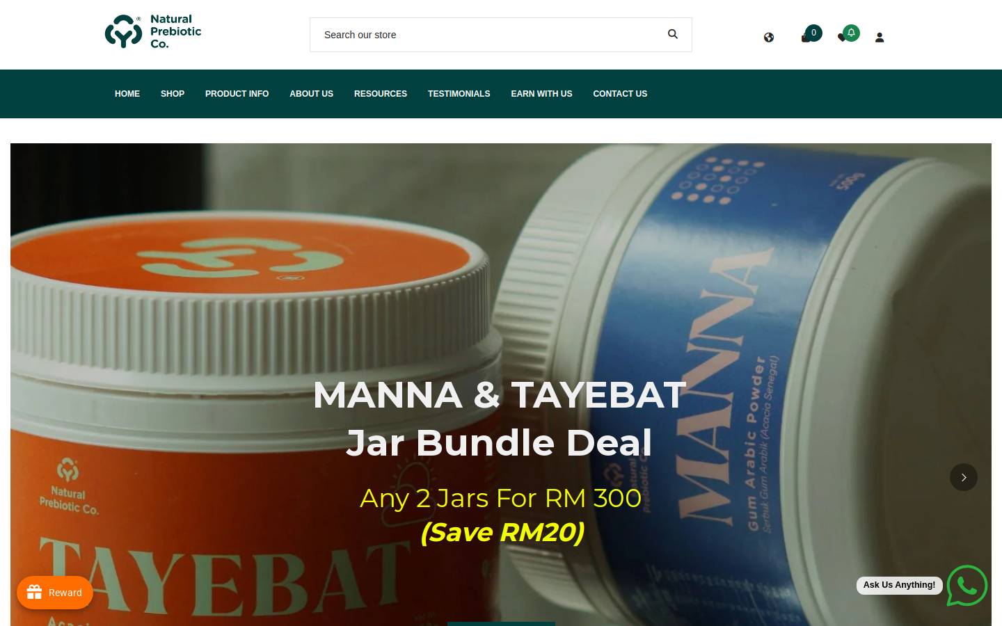 naturalprebiotic.com.my homepage screenshot