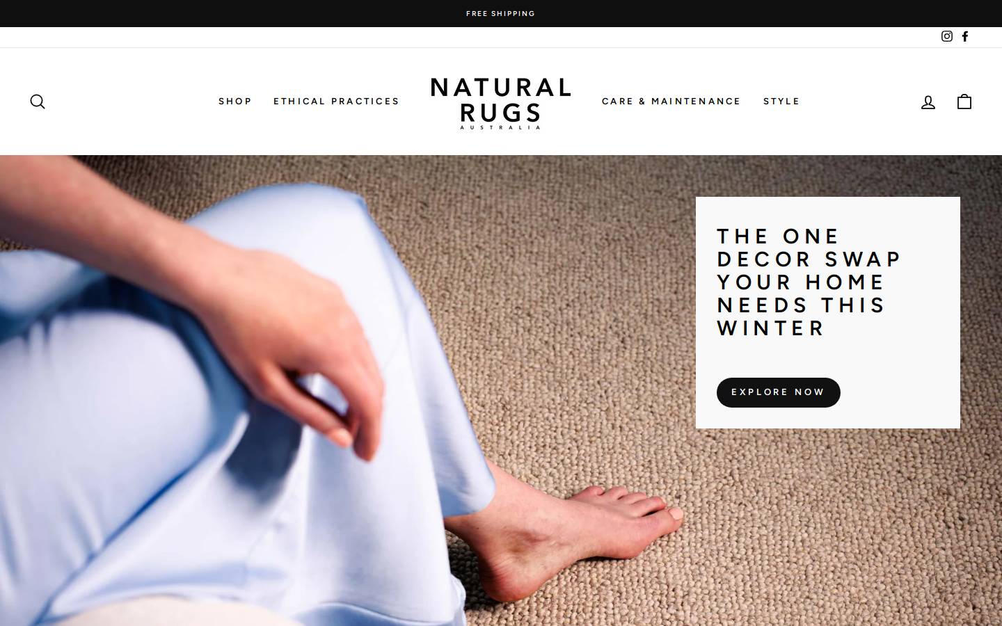Natural Rugs homepage screenshot