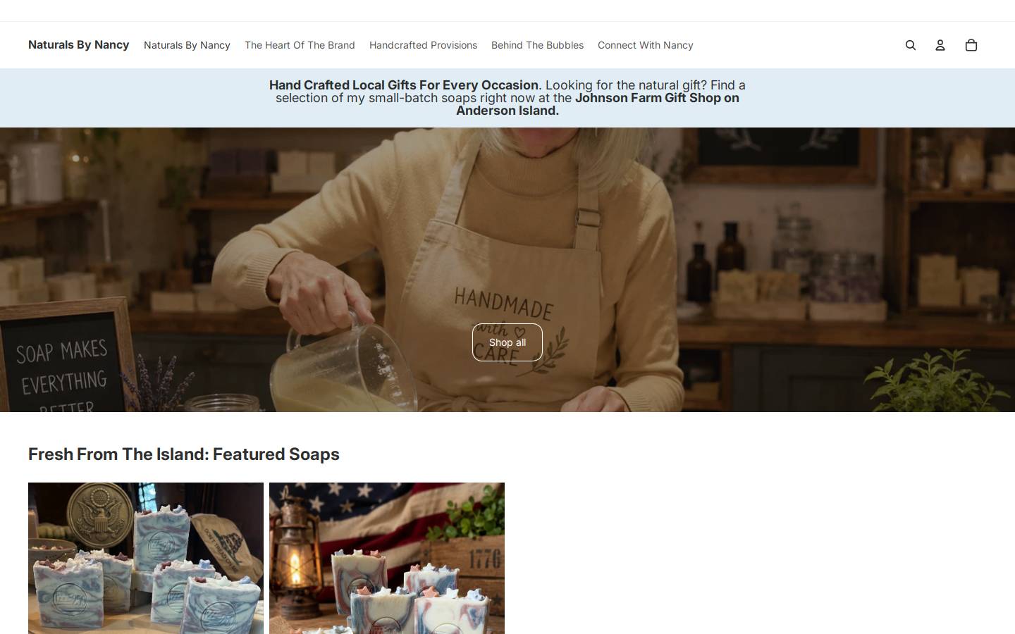 naturalsbynancy.com homepage screenshot