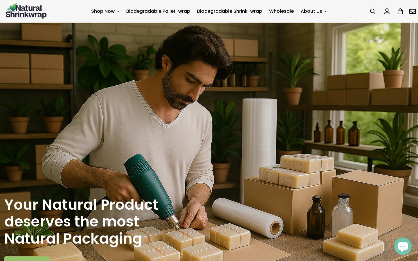 naturalshrinkwrap.com homepage screenshot