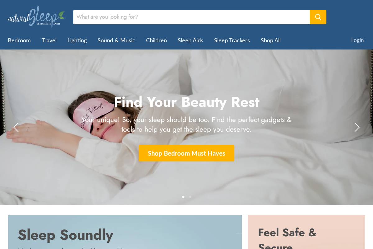 naturalsleepessentials.com homepage screenshot