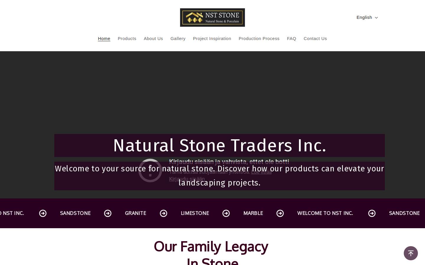 naturalstonetraders.ca homepage screenshot