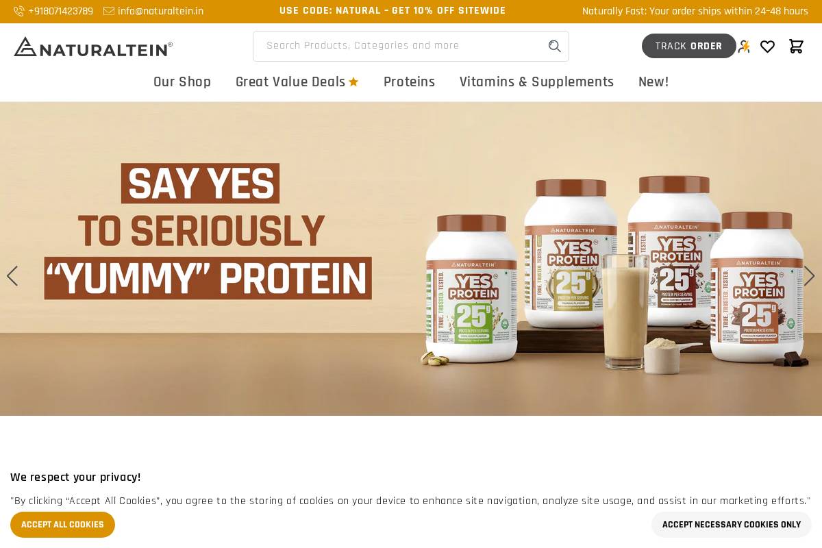 naturaltein.in homepage screenshot