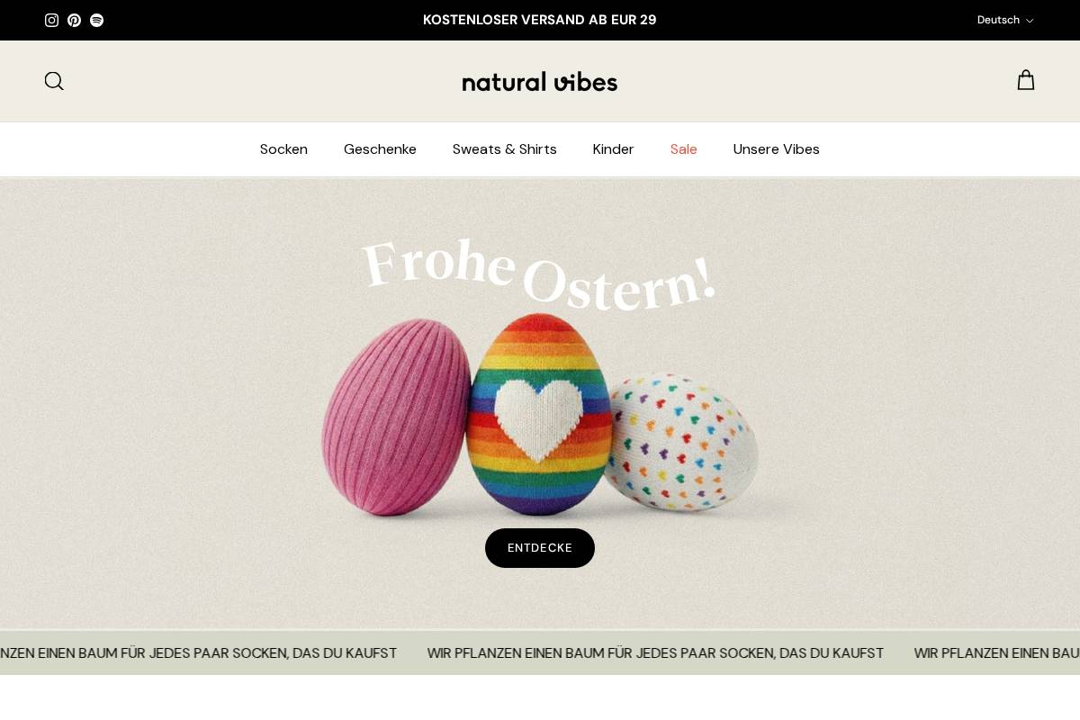 natural vibes homepage screenshot