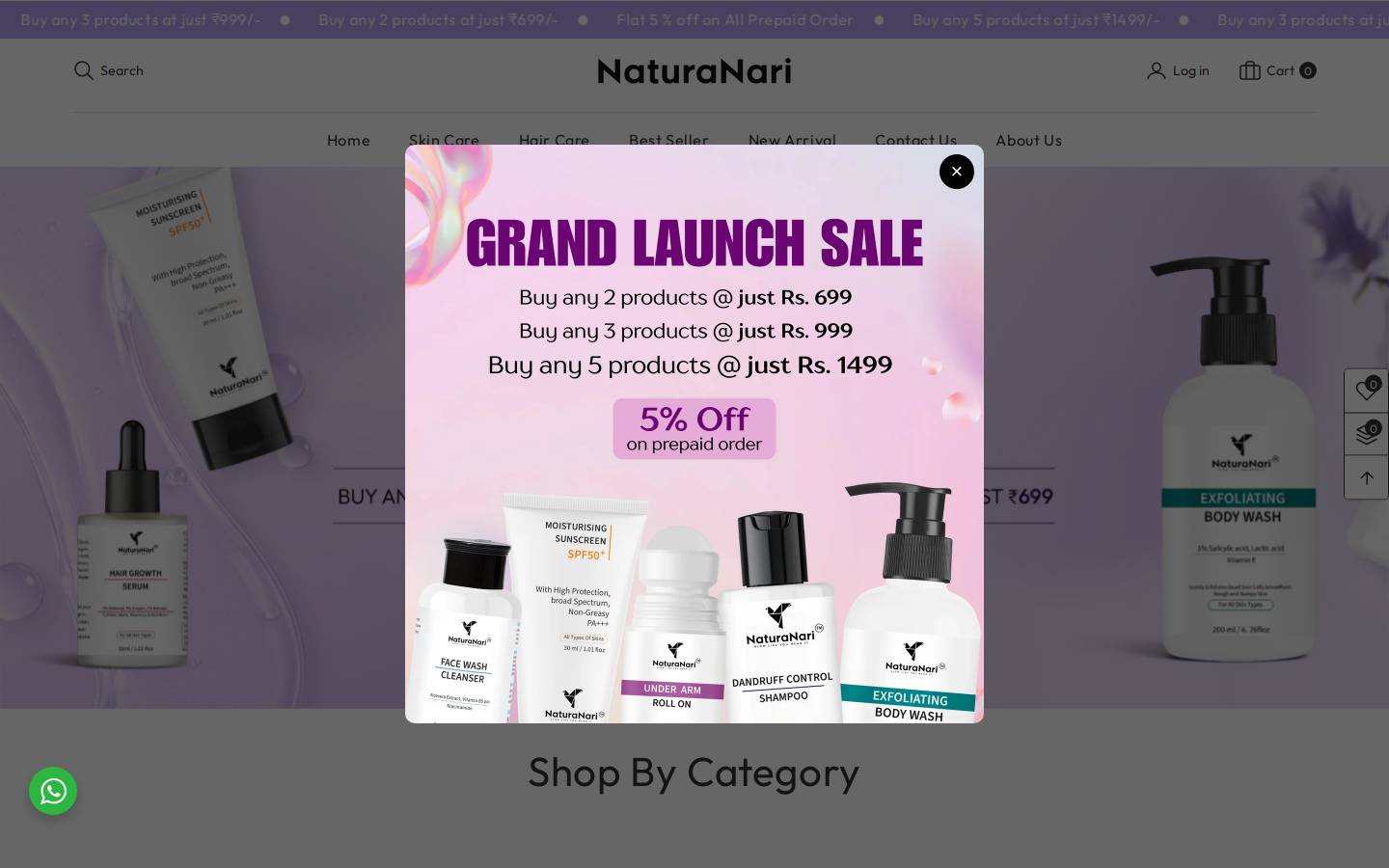 naturanari.com homepage screenshot