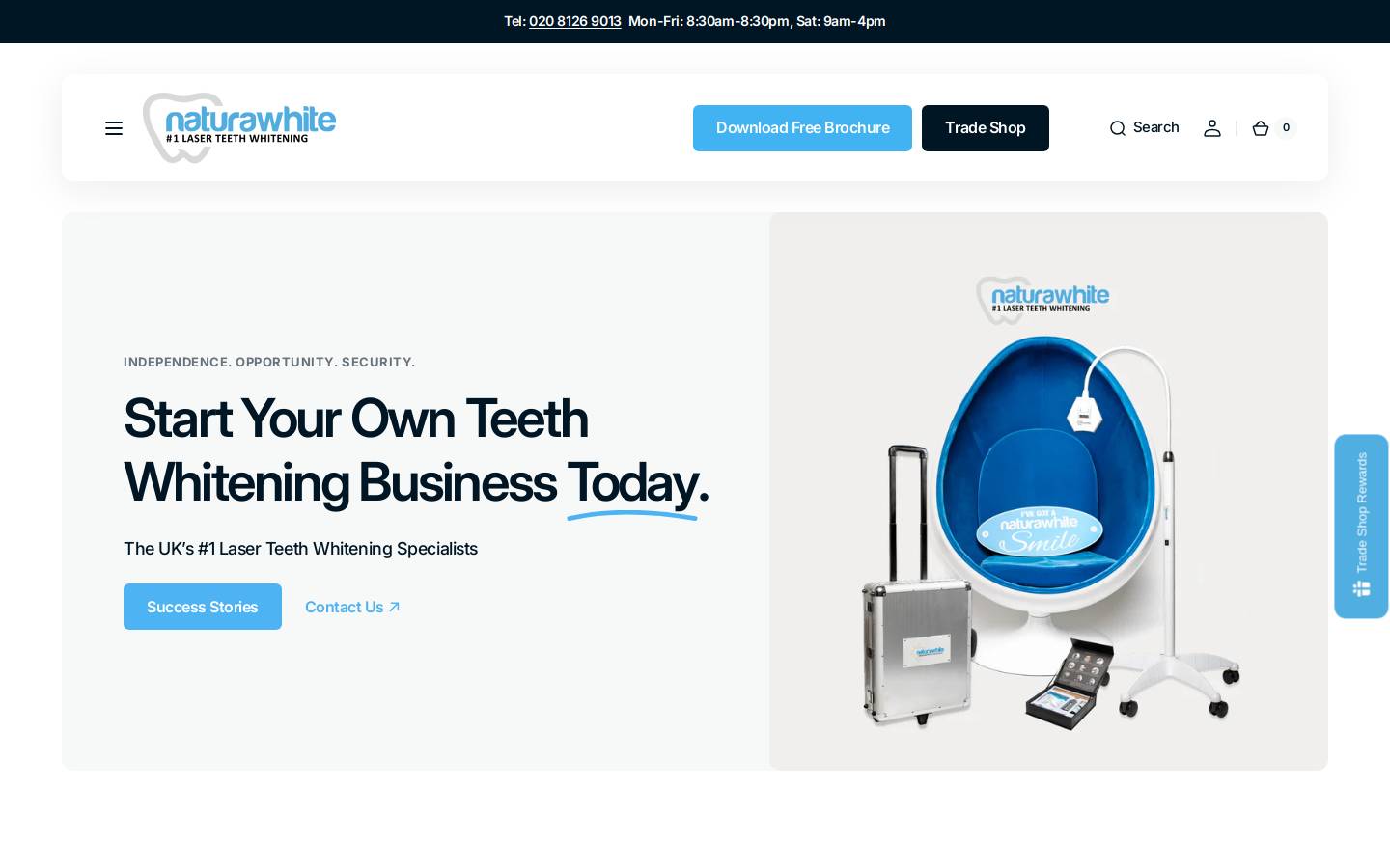 Naturawhite homepage screenshot