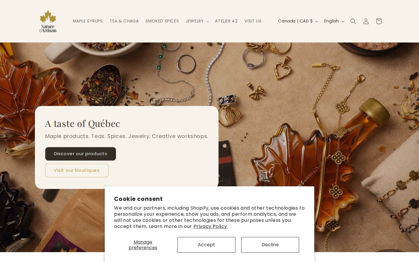 nature-artisan.com homepage screenshot
