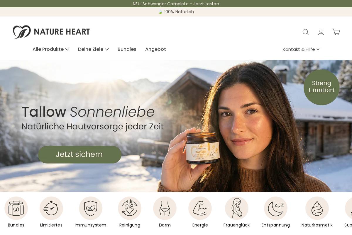 Nature Heart homepage screenshot