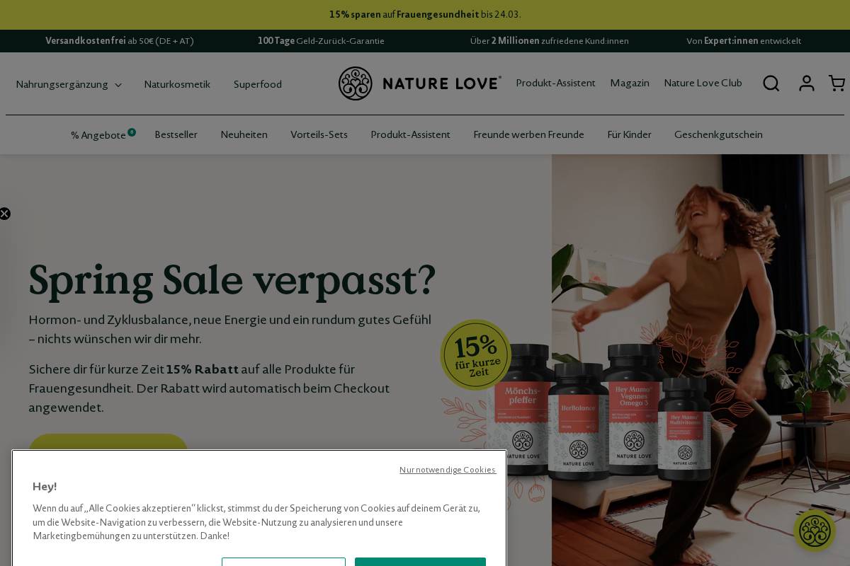 Nature Love homepage screenshot